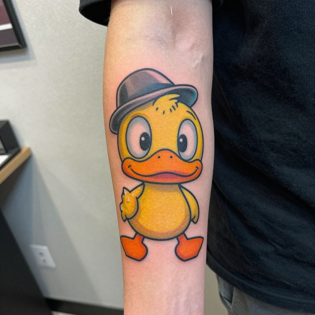 Cartoon Duck with a Quirky Personality