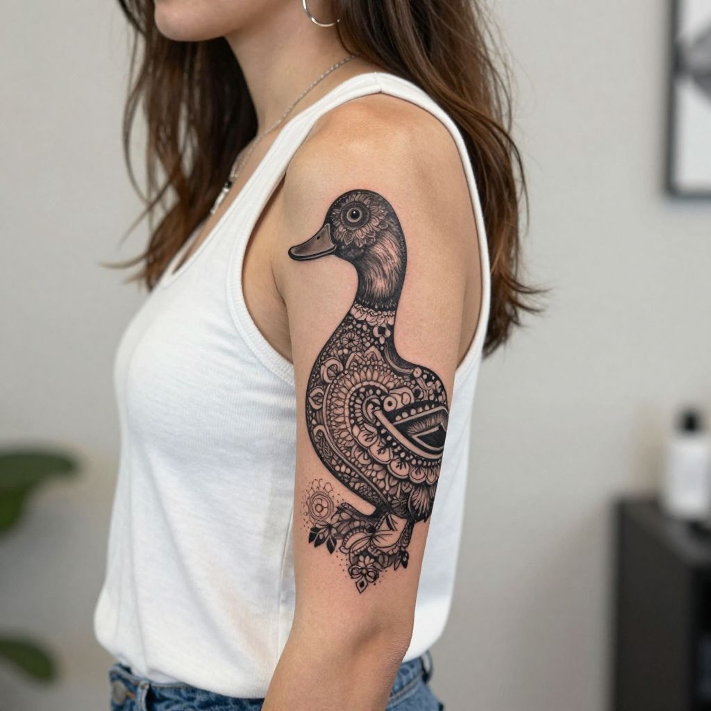 Mandala Duck Combining Spiritual Patterns