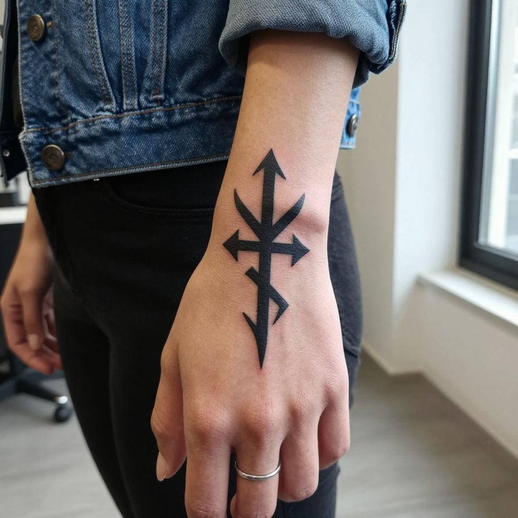 Elden Ring rune mark hand tattoo