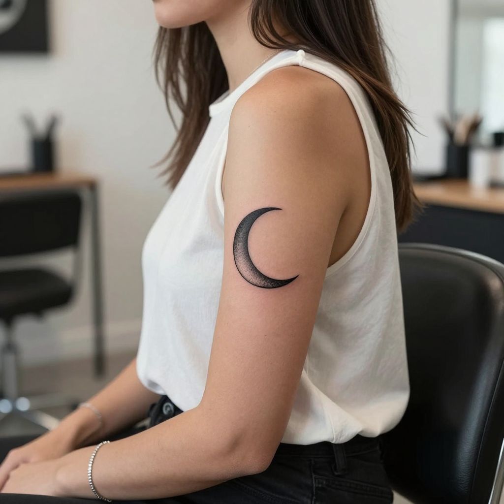 Inner Wrist Crescent Moon tattoo placement idea