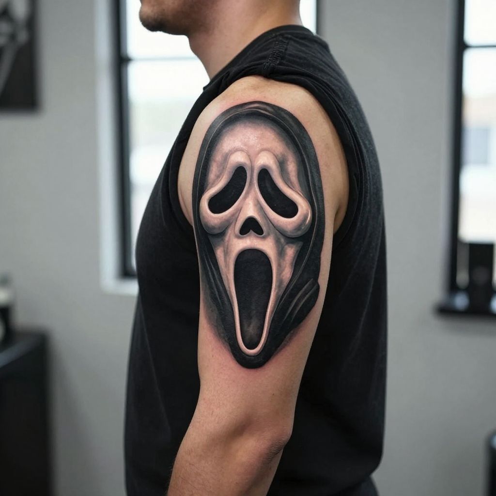 Classic Ghostface Mask tattoo idea