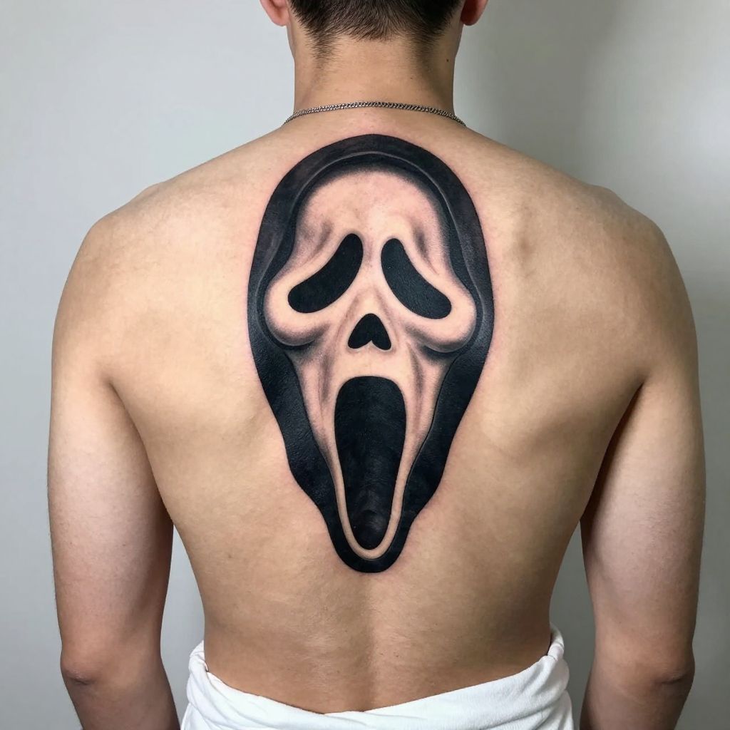 Ghostface Negative Space Tattoo tattoo idea