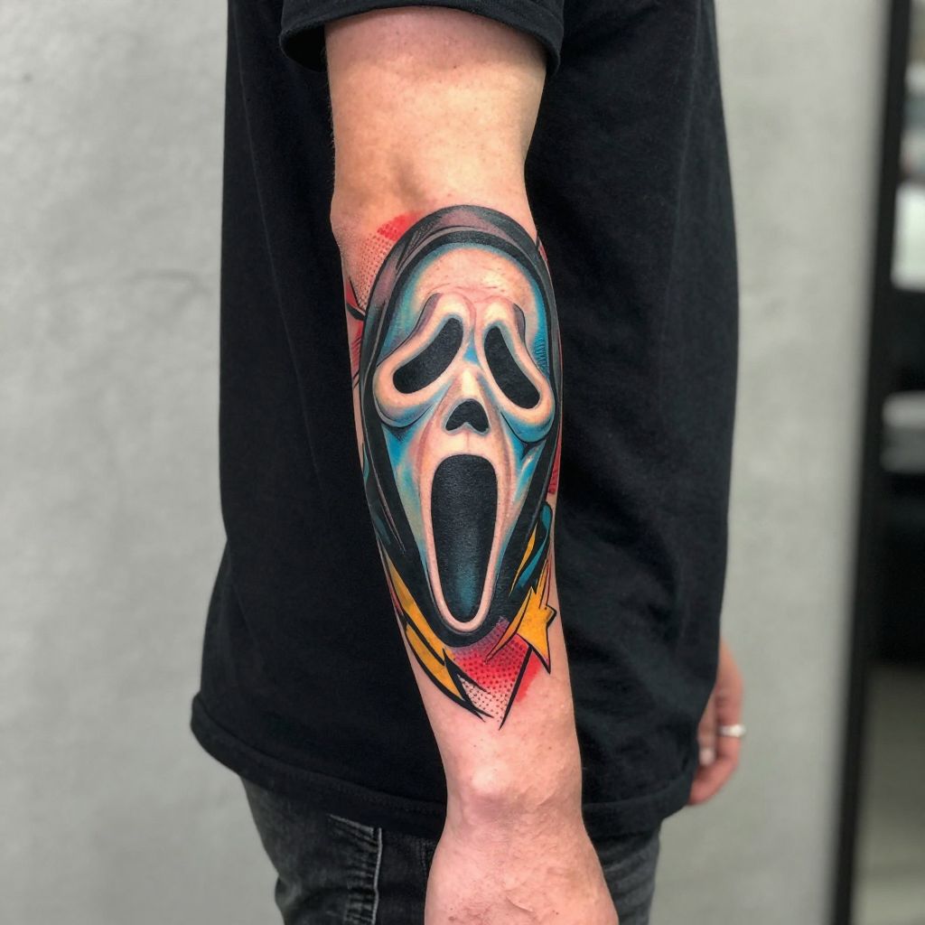 Ghostface Pop Art Style tattoo idea