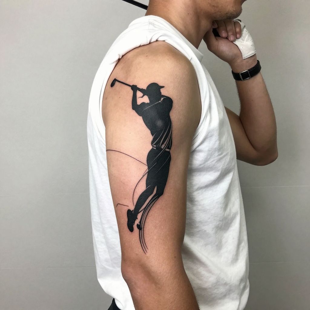 Abstract Golf Swing Silhouette