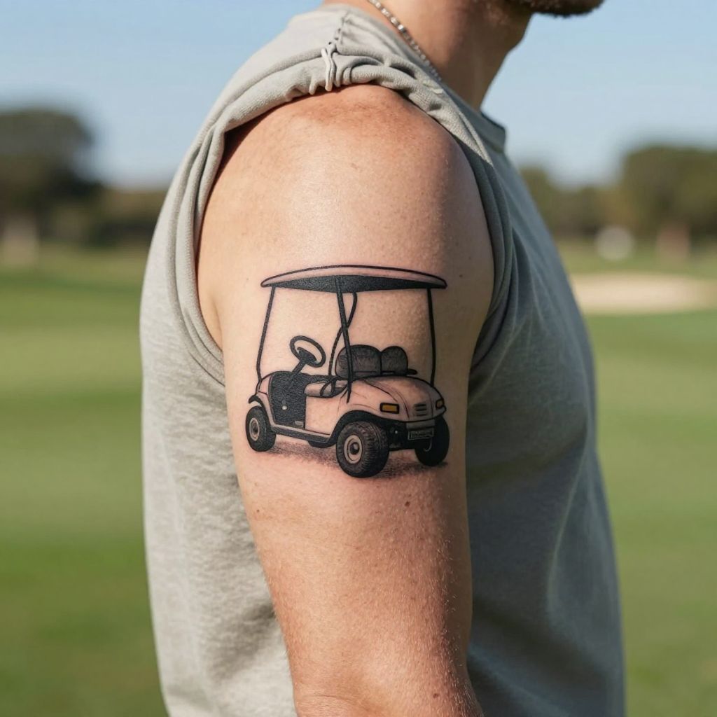 Vintage Golf Cart Silhouette