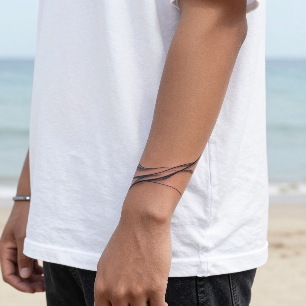 Minimalist Wave Tattoo