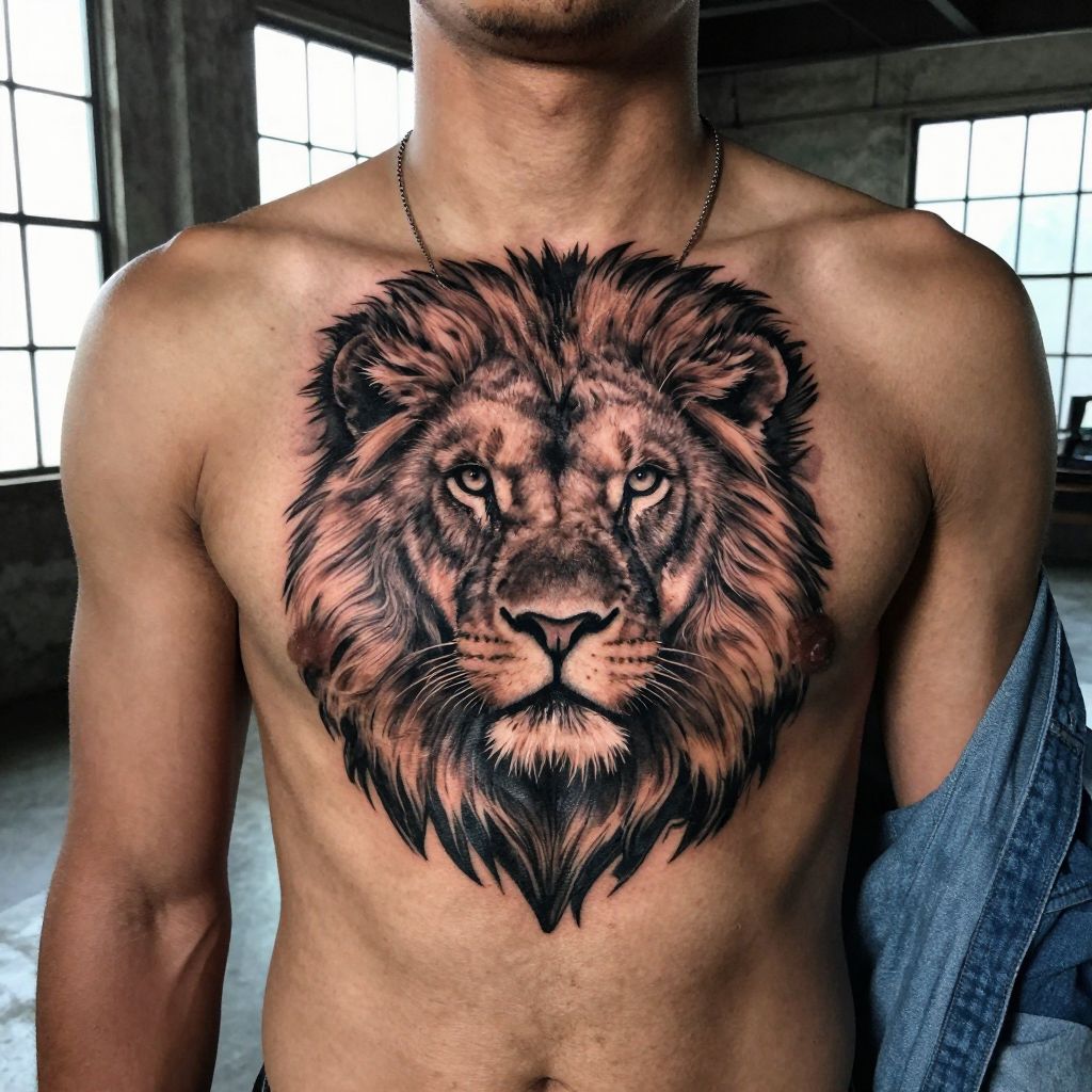 Lion Portrait Tattoo