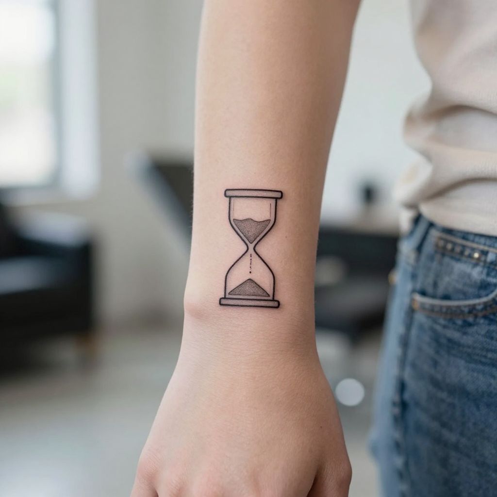 Tiny Hourglass Tattoo