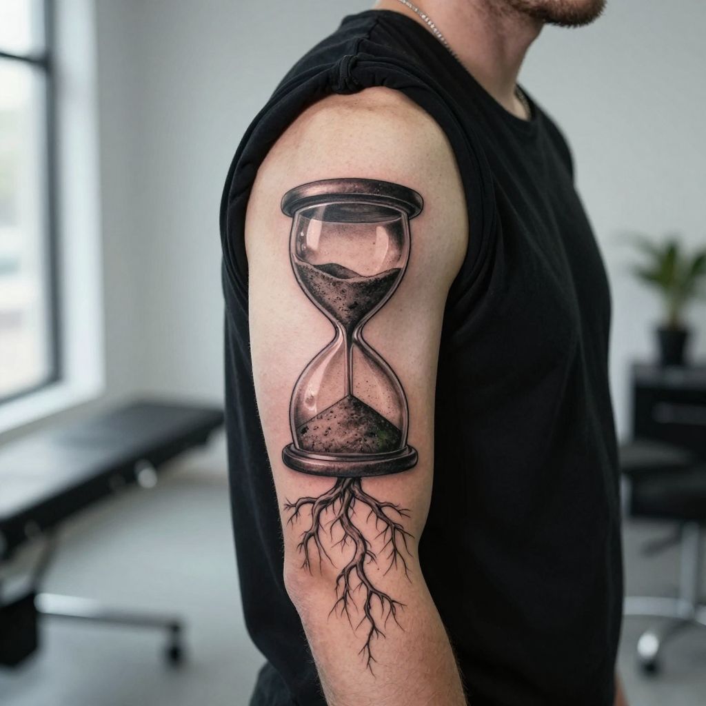 Hourglass Melting into Roots