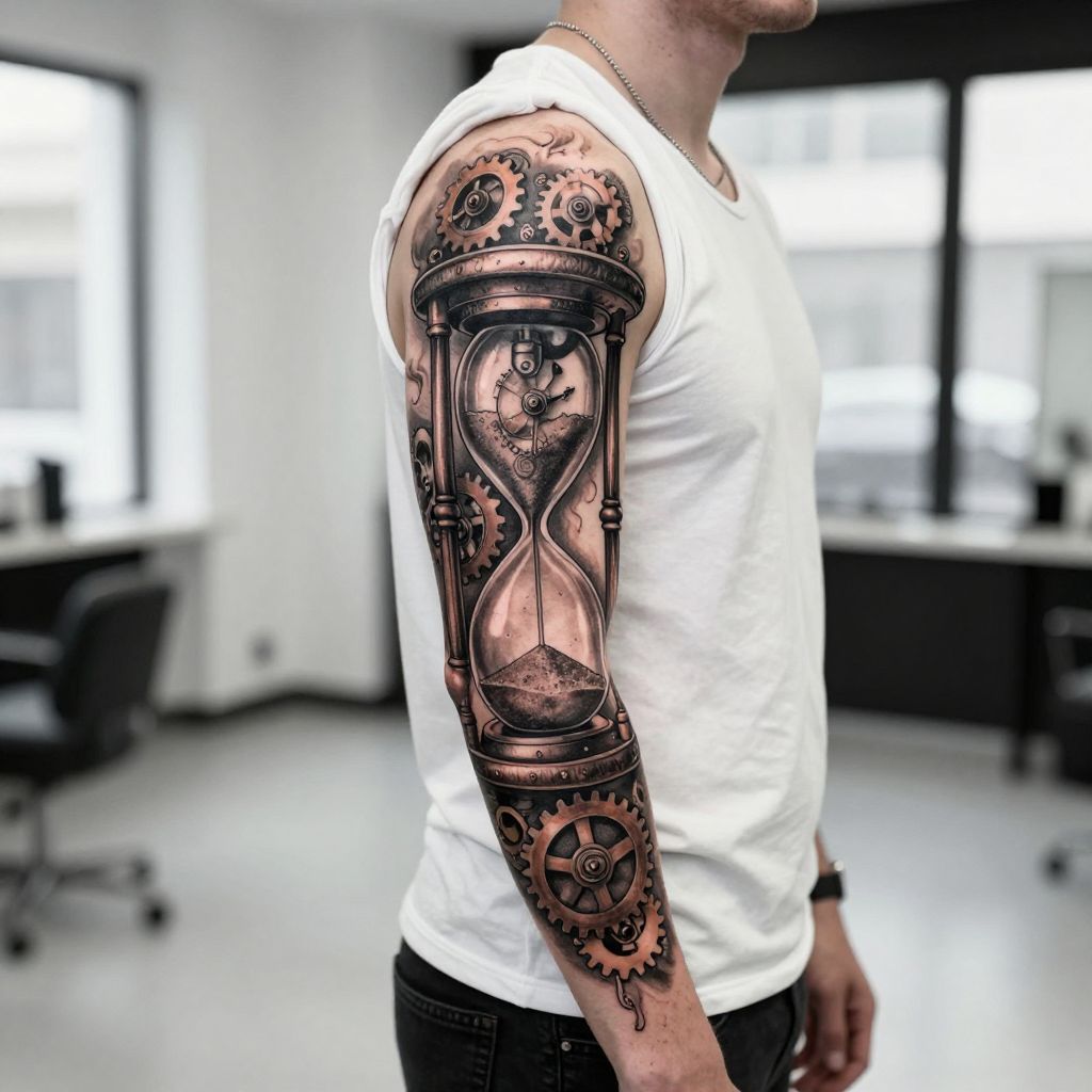 Steampunk Hourglass with Gears