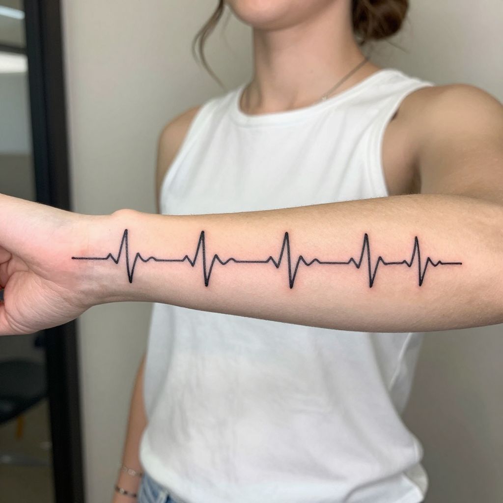 Name Encased in a Heartbeat Line