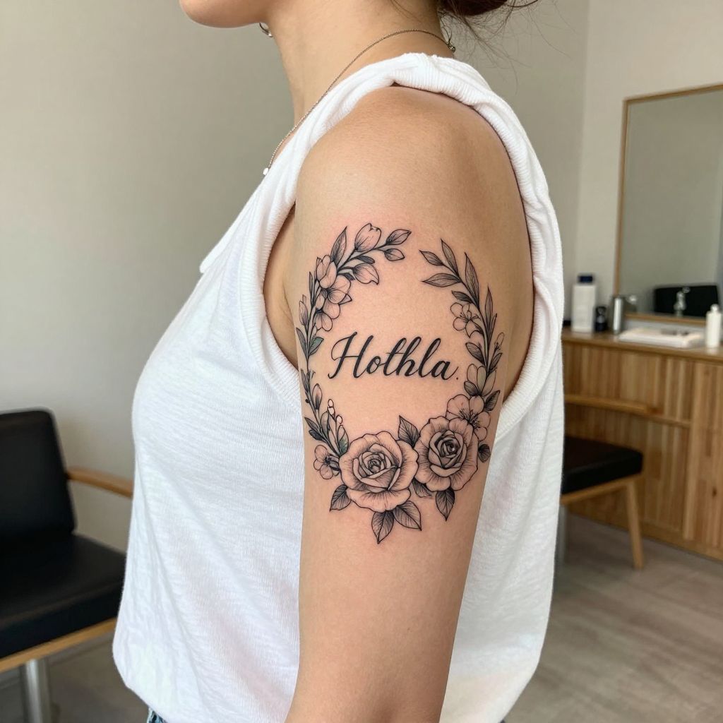 Floral Frame with Name