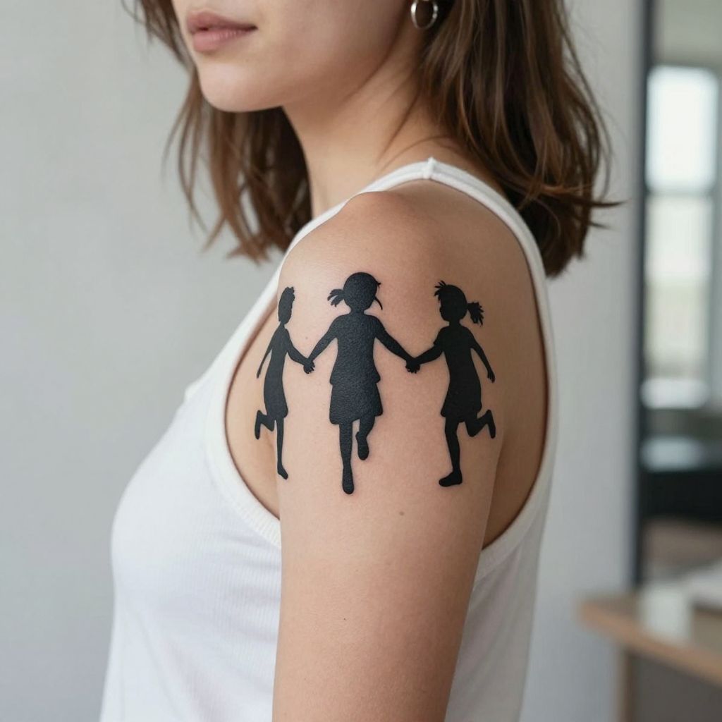 Silhouette of Playing Kids