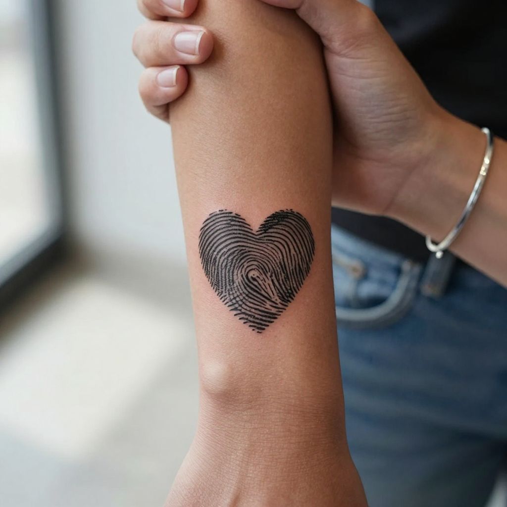 Fingerprint in Heart Shape