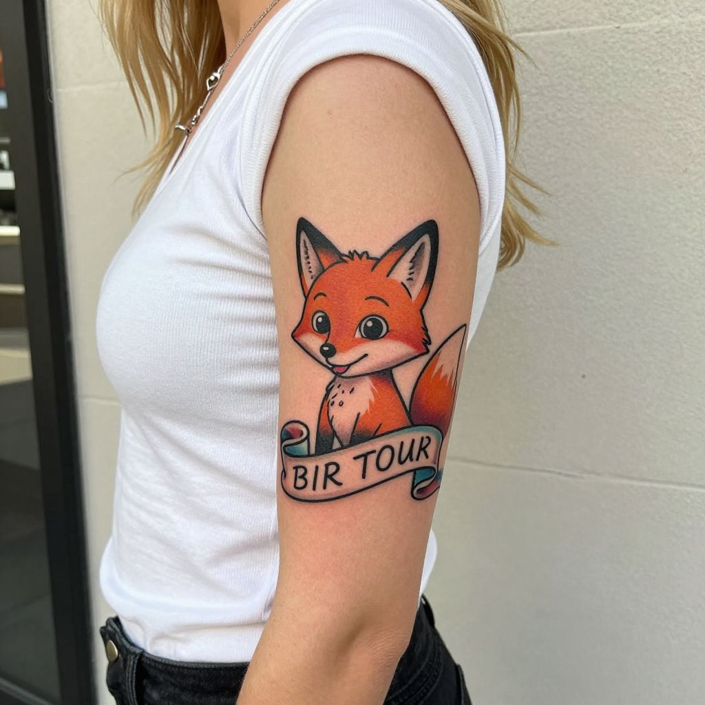 Cartoon Animal with Name Banner