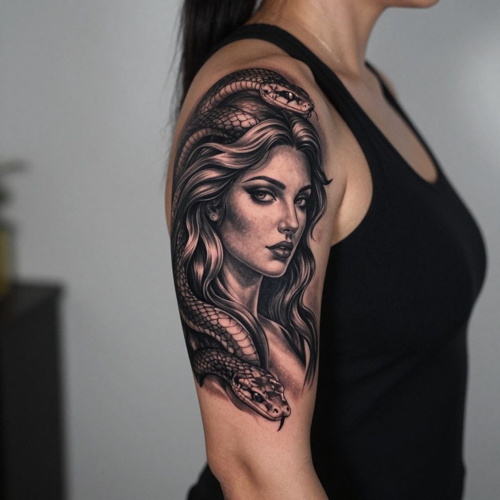 Classic Lilith Portrait with Serpents
