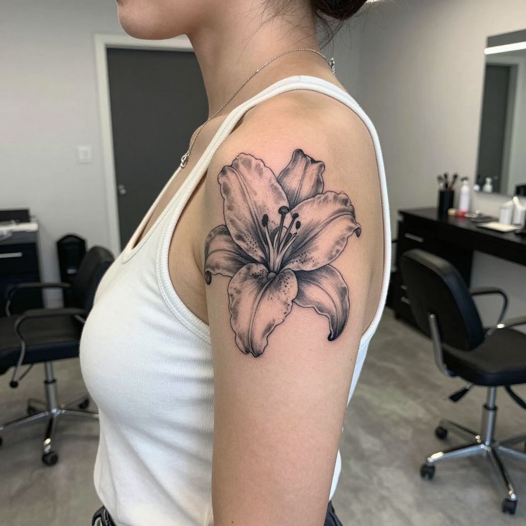 Realistic White Lily