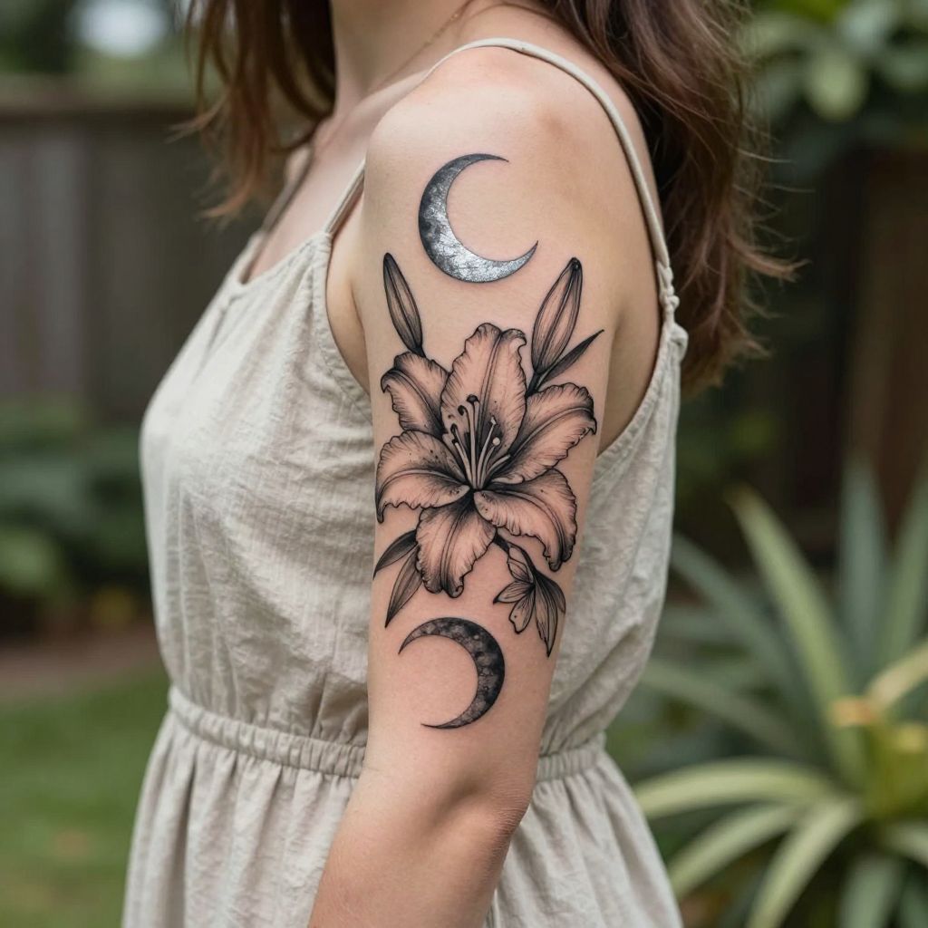 Lily With Moon Phases
