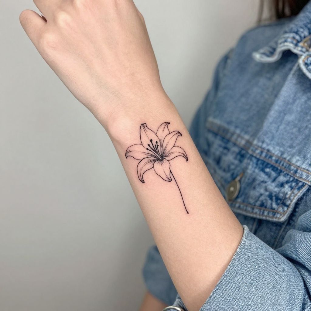 Minimal Lily Outline