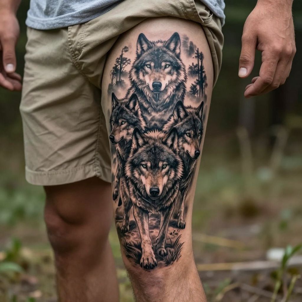 Wolf Pack Thigh Design