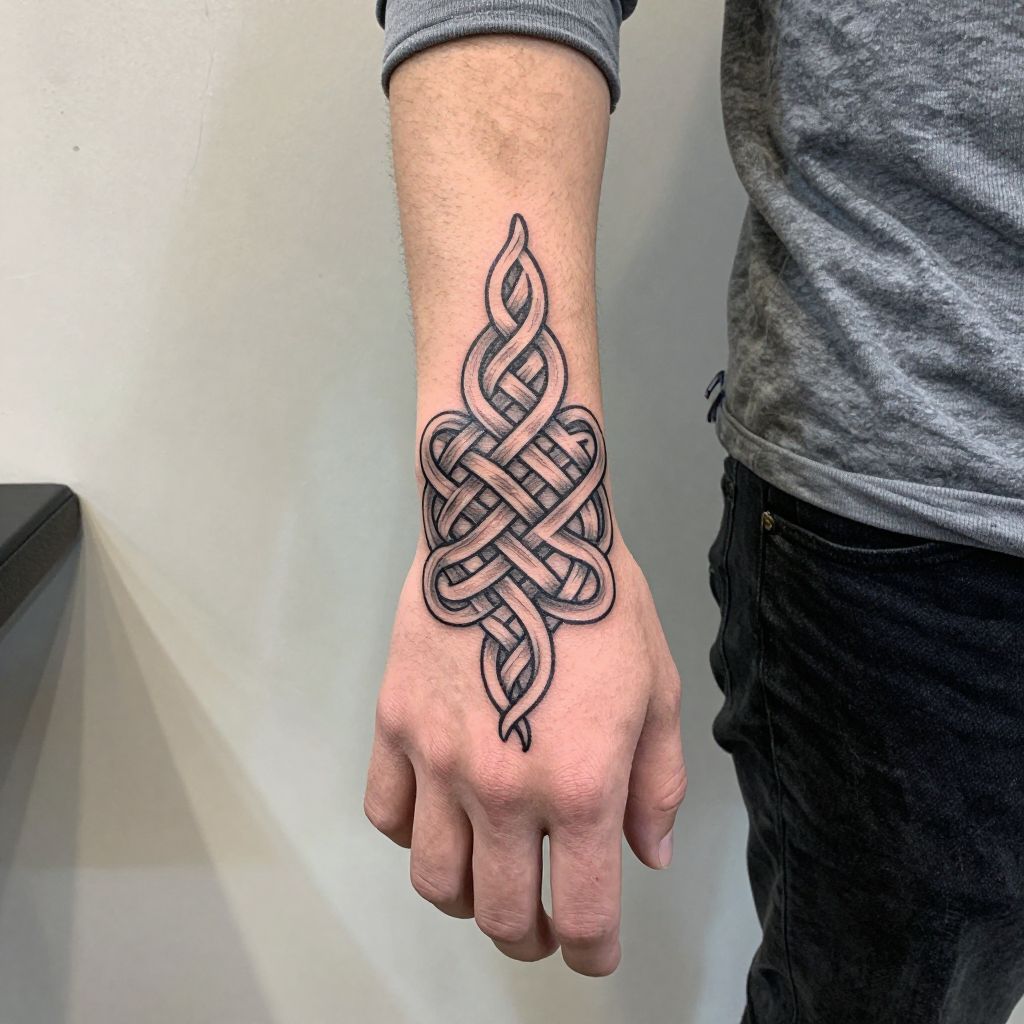 Mens hand tattoo ideas - Celtic Knotwork Wrap