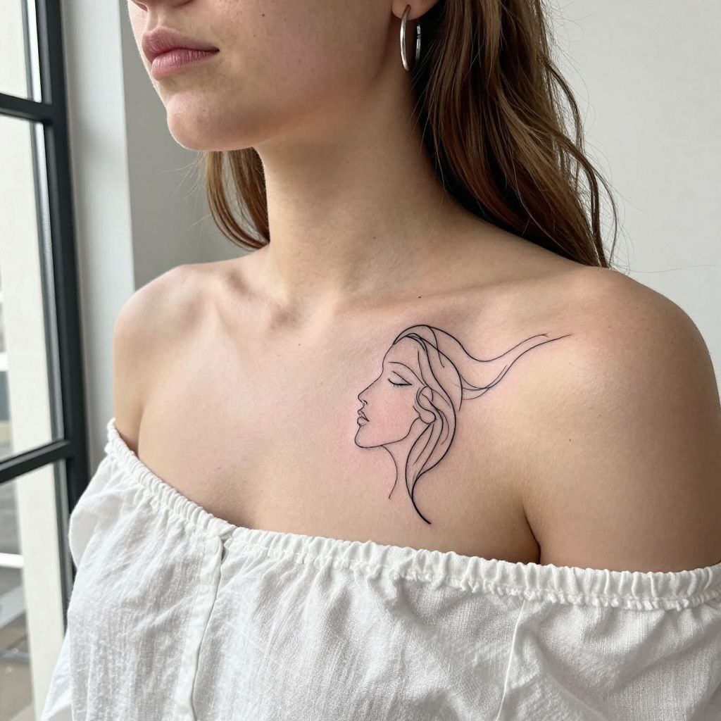 Abstract Minimal Mermaid Face