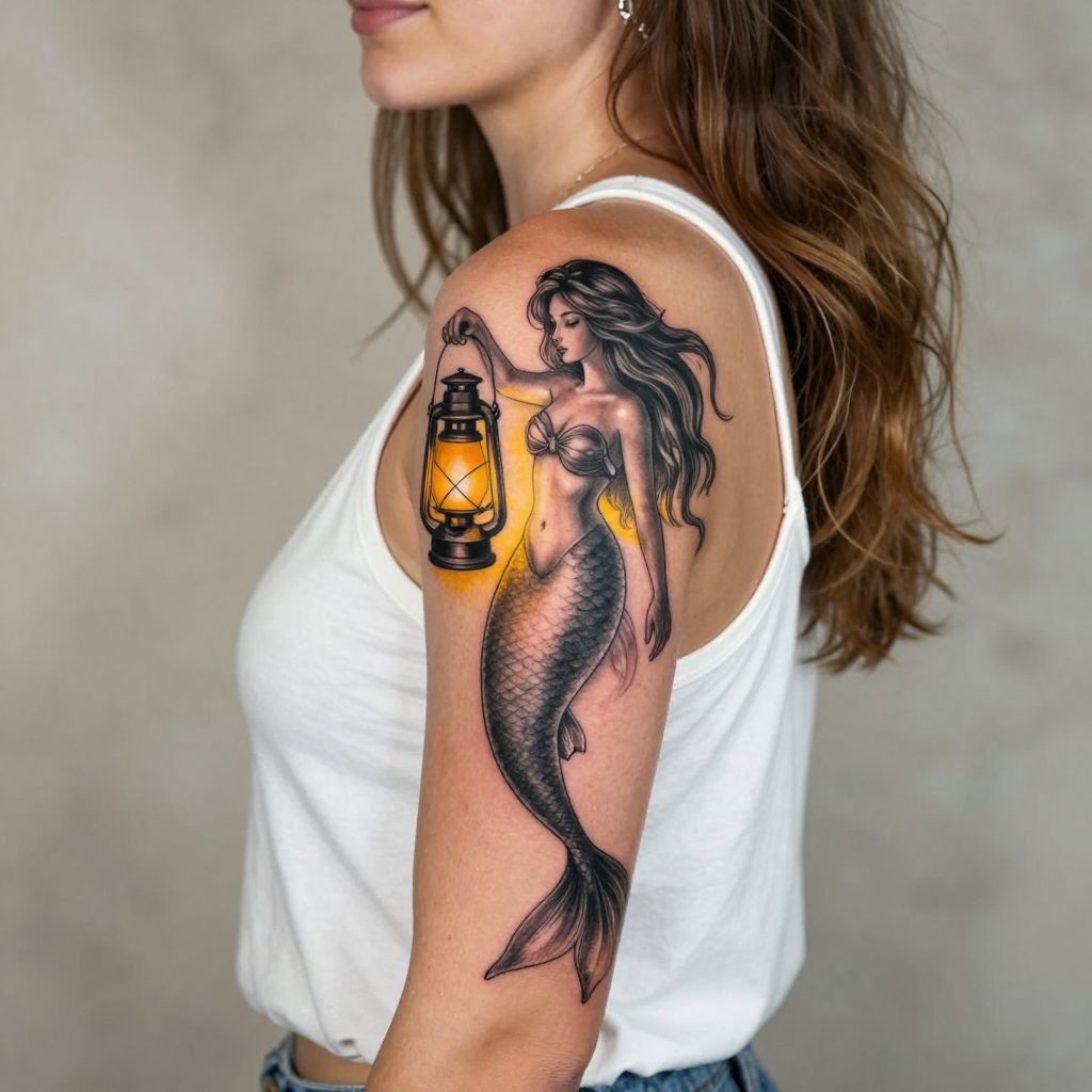 Mermaid Holding a Lantern