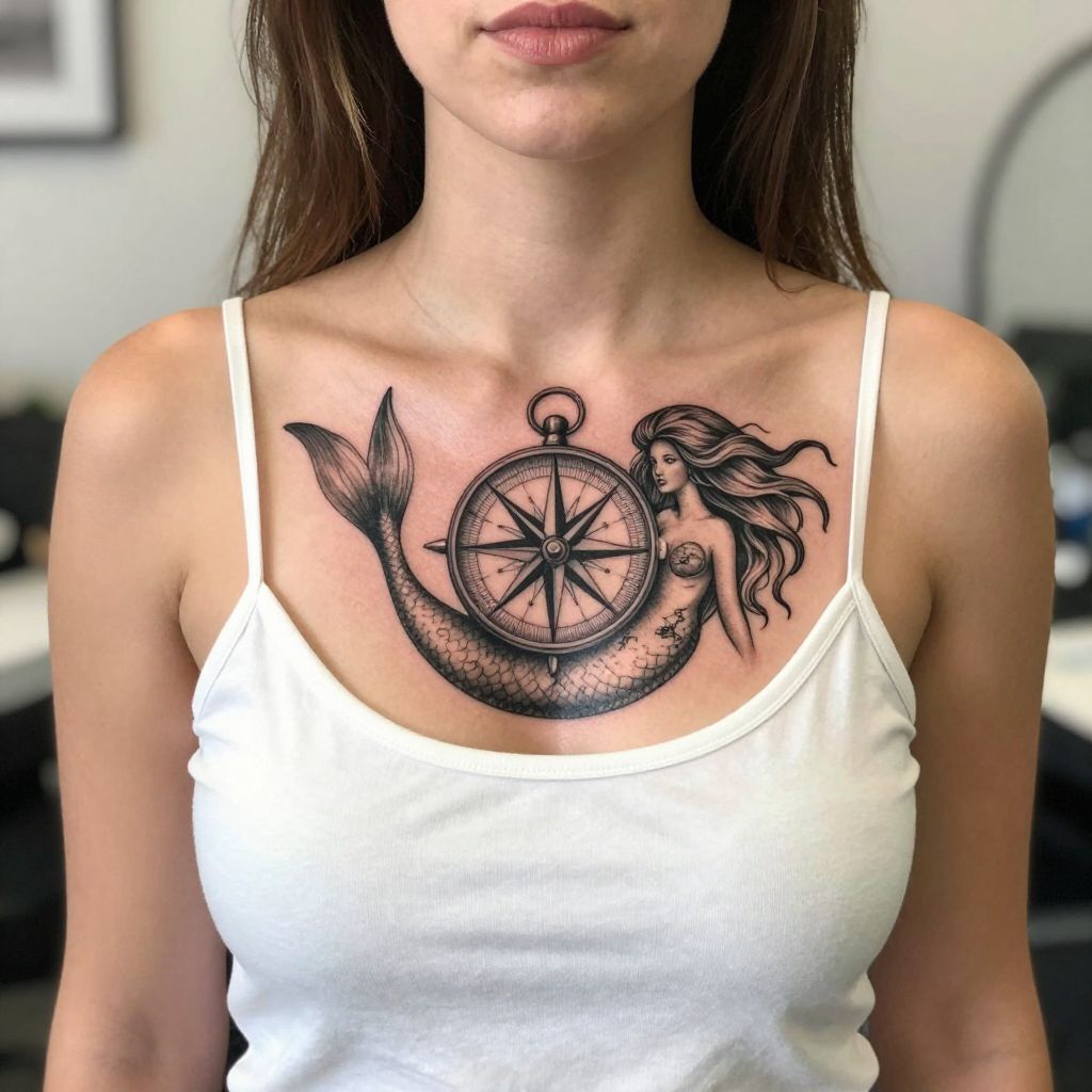 Mermaid with Nautical Compass