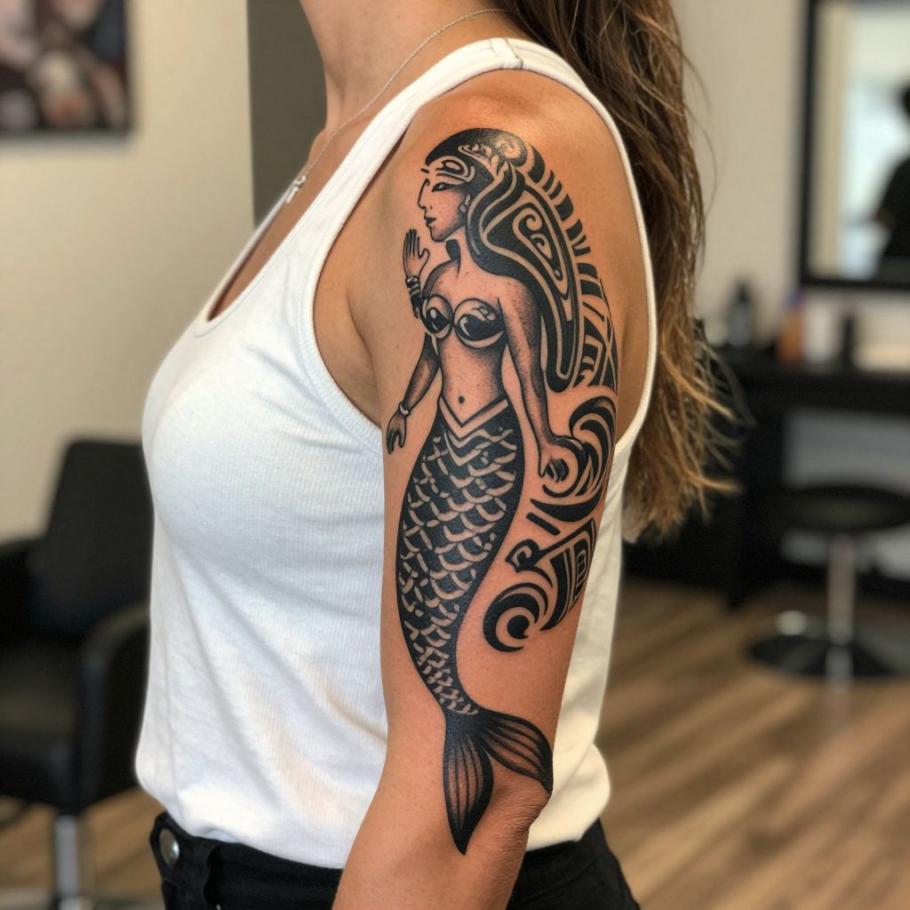 Tribal Mermaid Motif