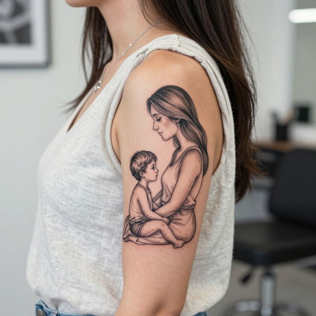 Mom and son tattoo idea 6