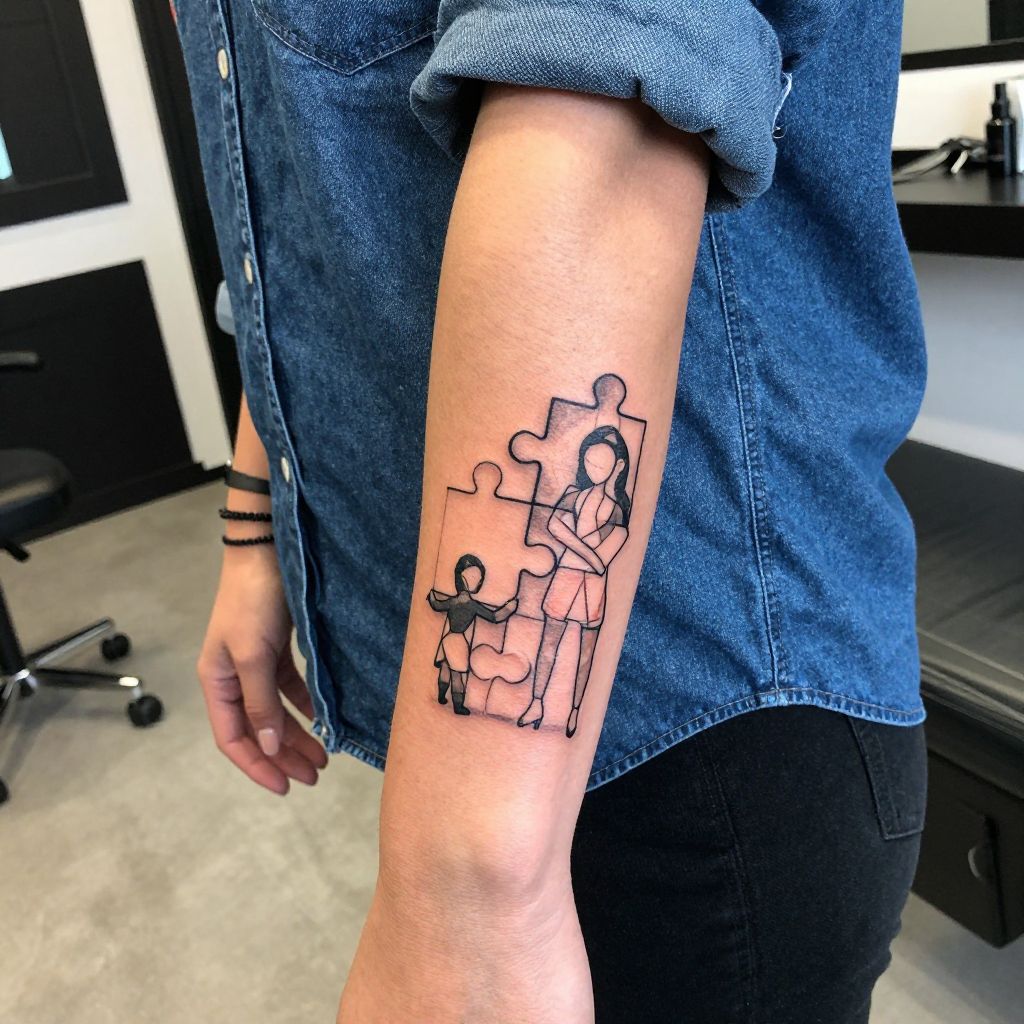 Mom and son tattoo idea 7