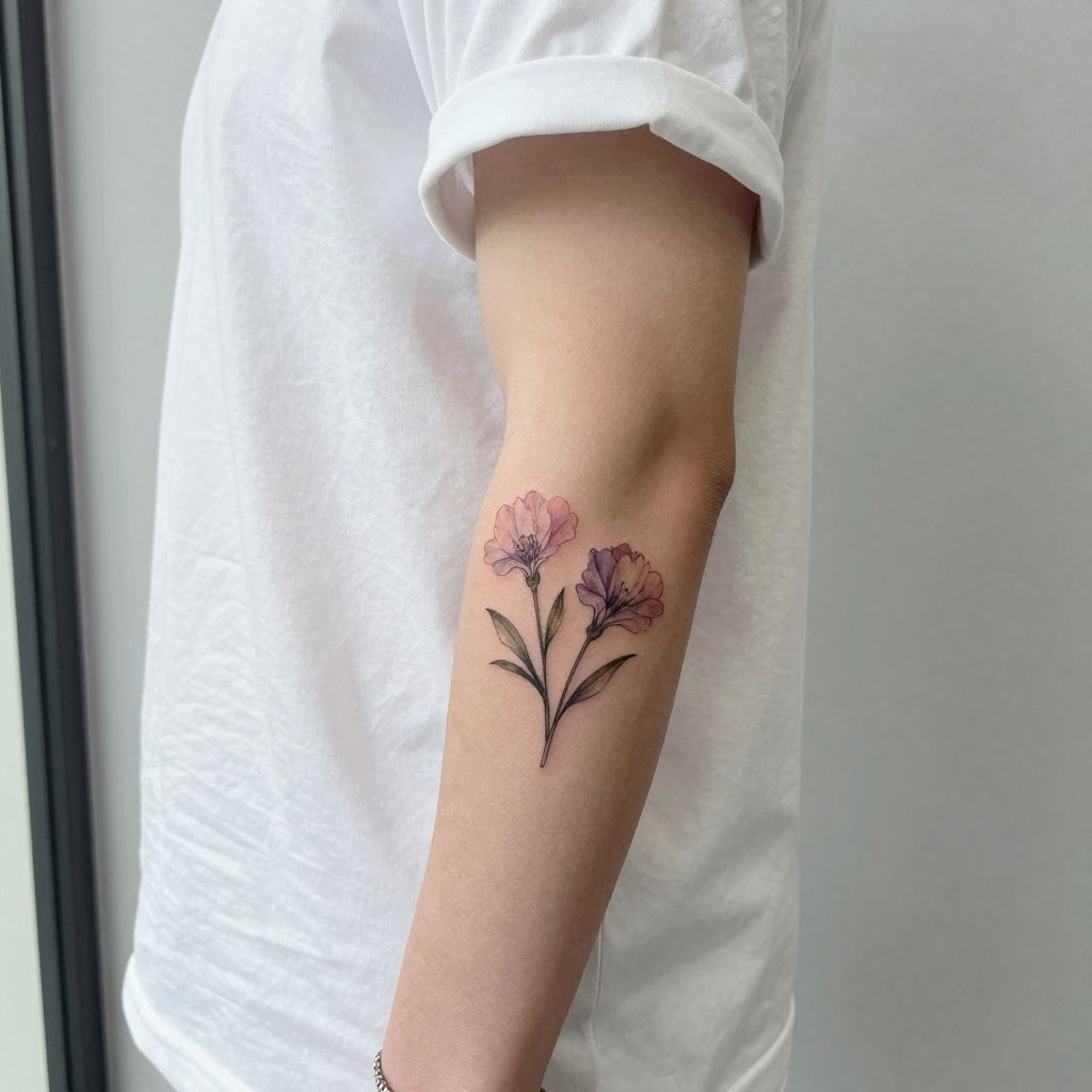 Birth Flower Pairing tattoo