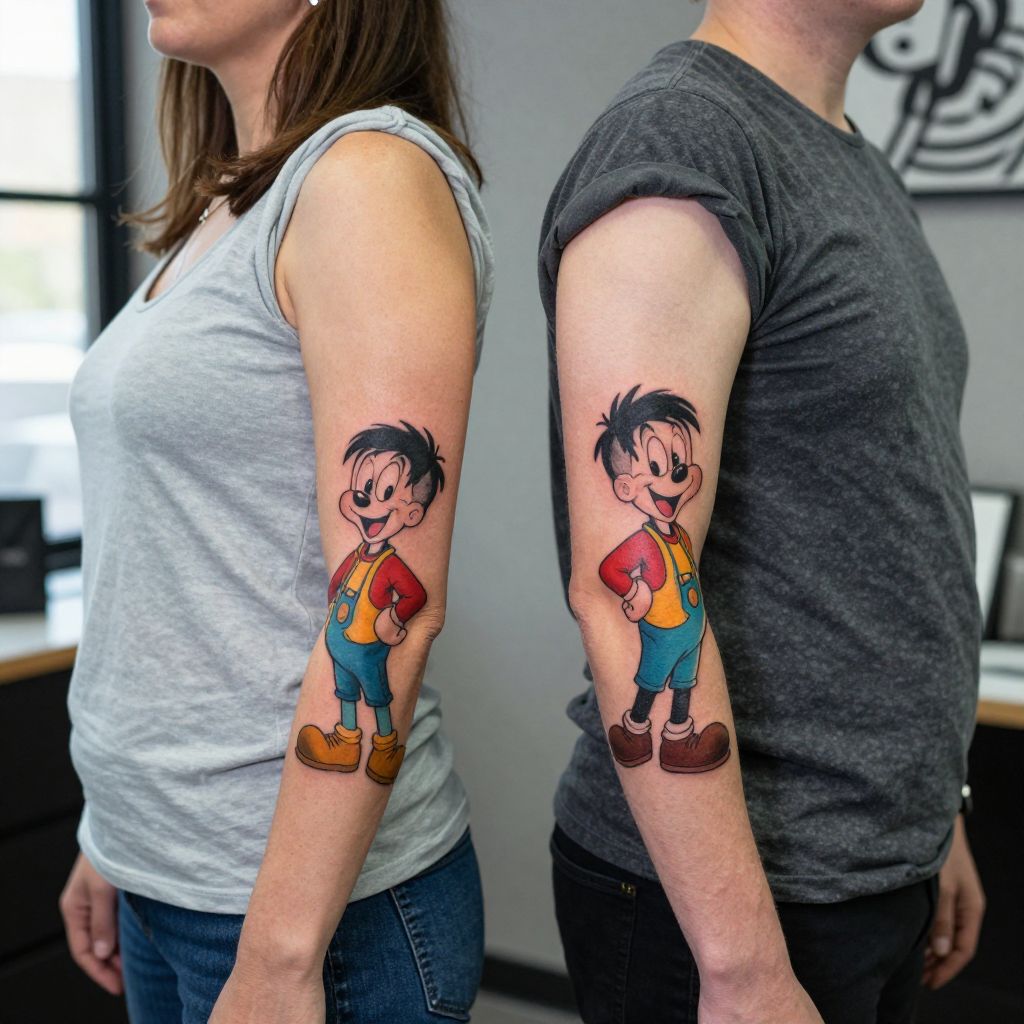 Cartoon Characters from Shared Memories tattoo