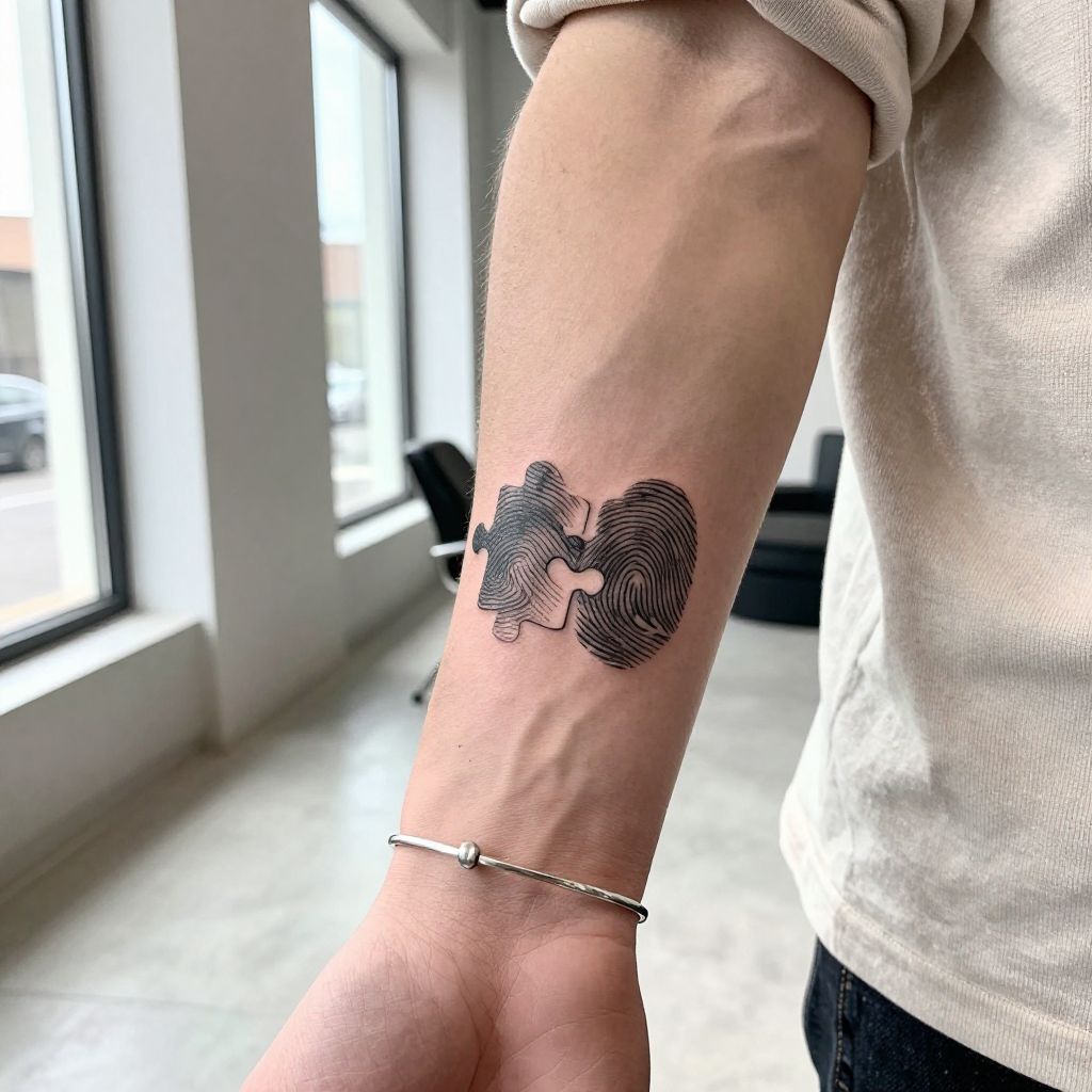 Fingerprint Puzzle tattoo