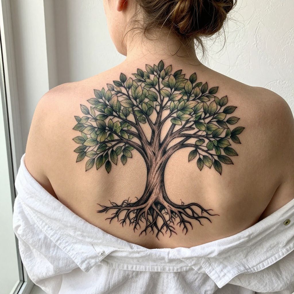Tree of Life with Initials tattoo