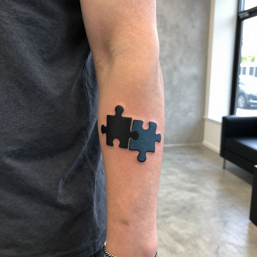Puzzle Pieces Interlocking tattoo