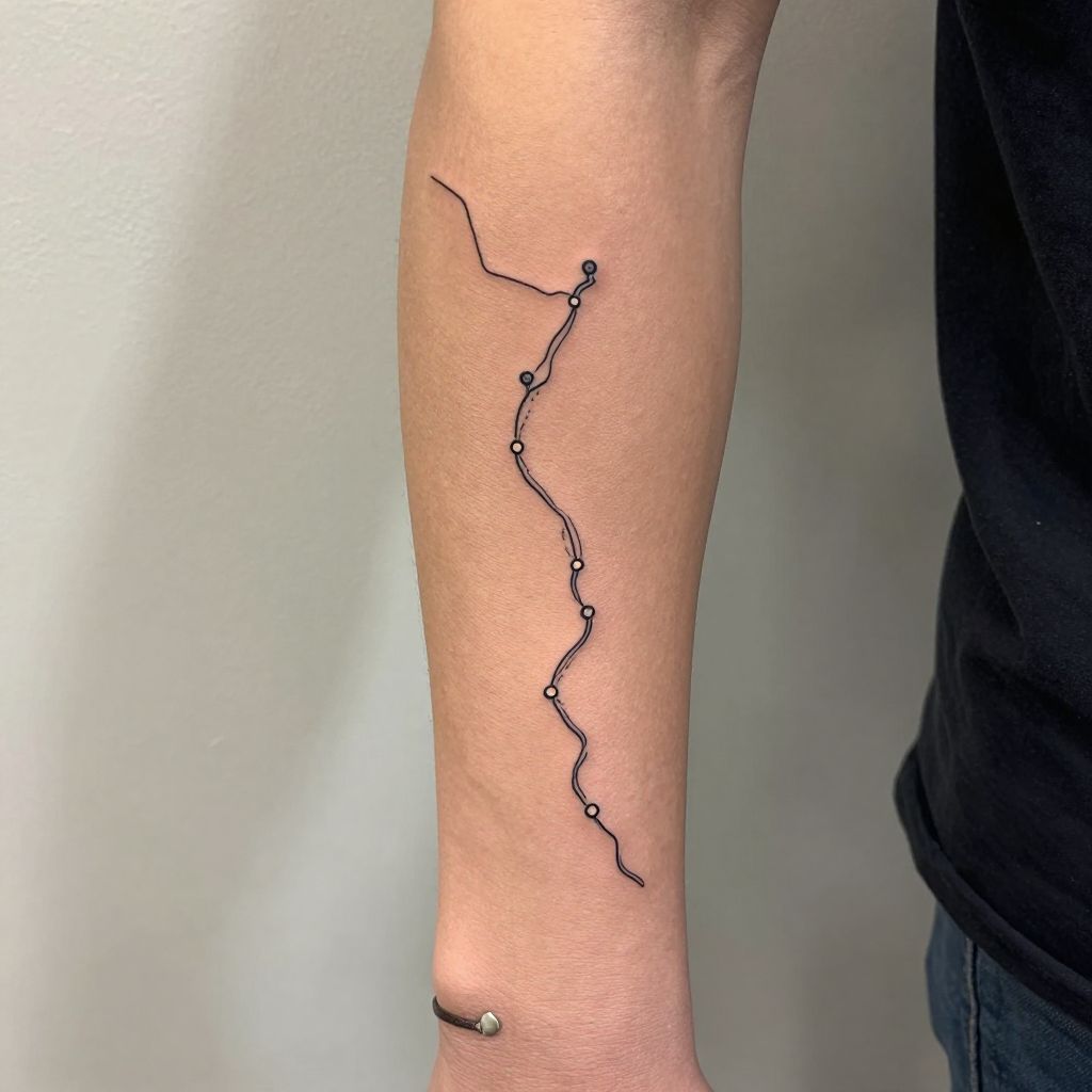 motorcycle tattoo ideas road map route tattoo