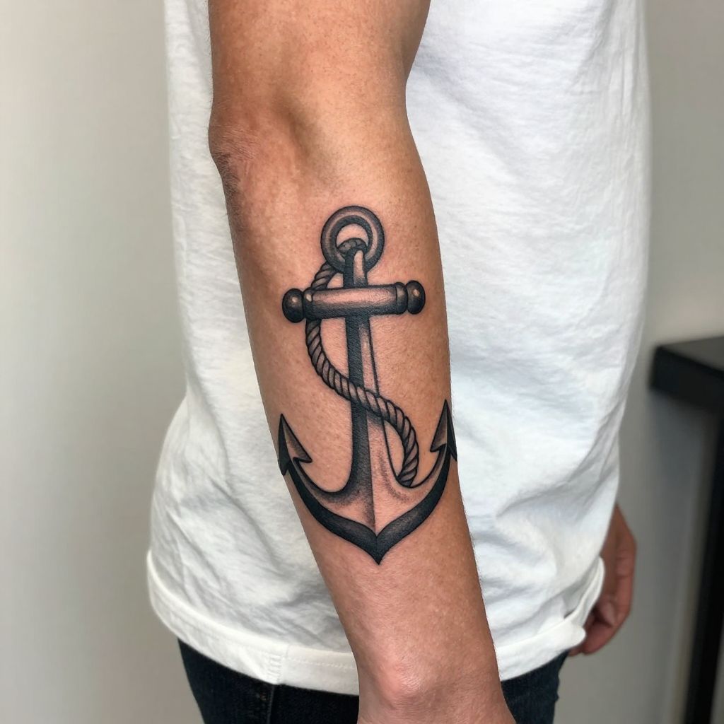 Classic Anchor with Rope
