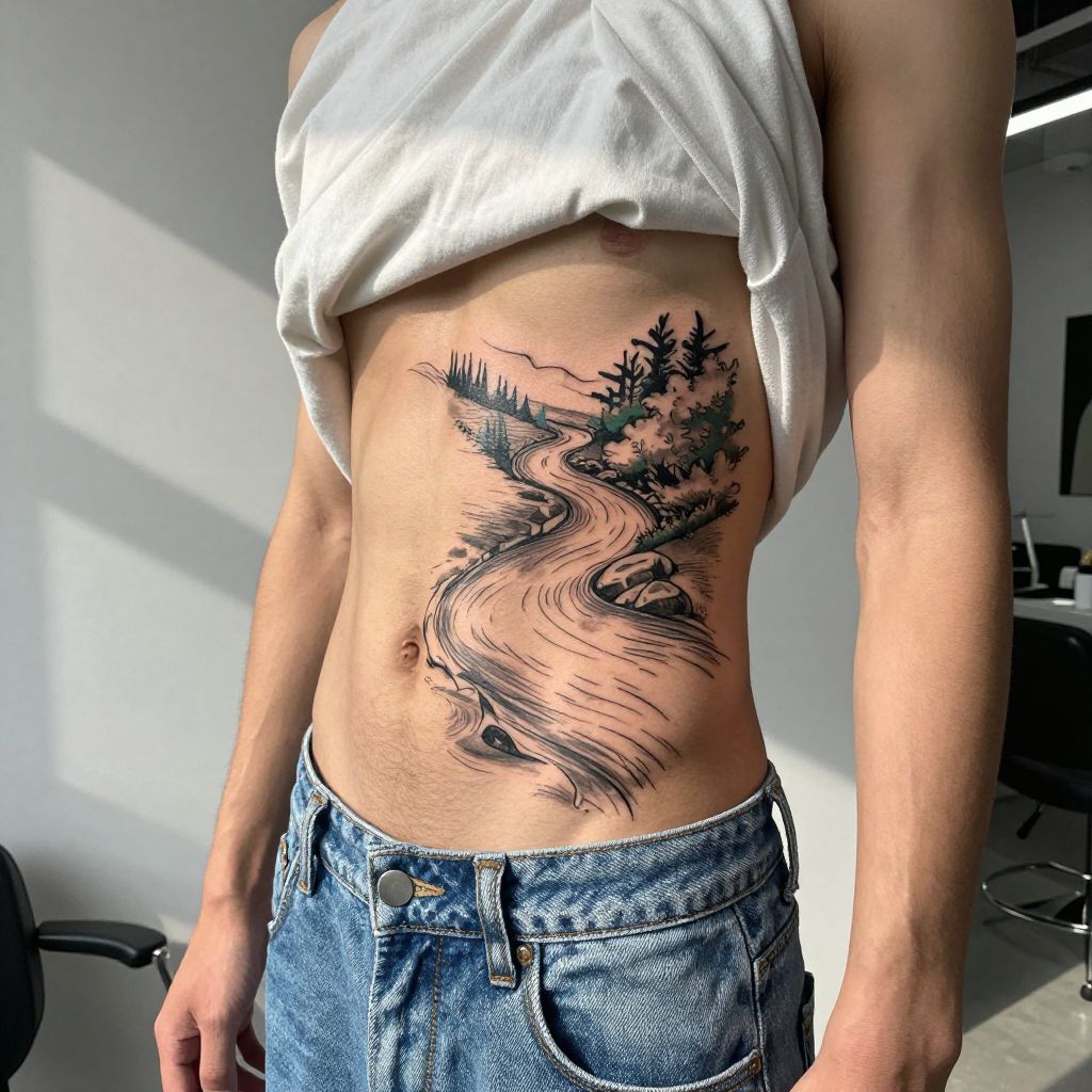 River Bend Scene tattoo idea