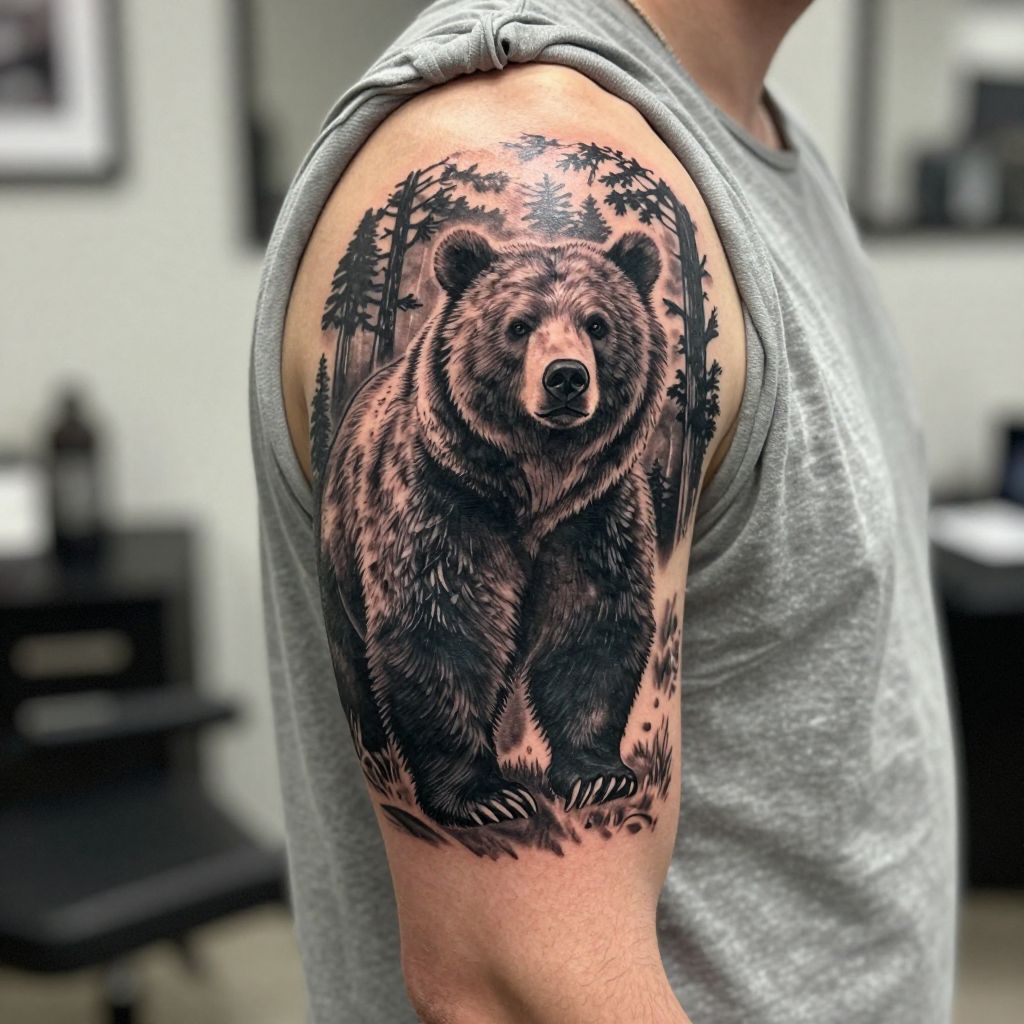 Bear in the Woods tattoo idea