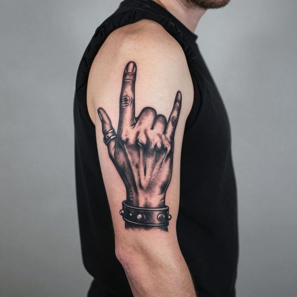 Ozzy Hand Gesture tattoo idea