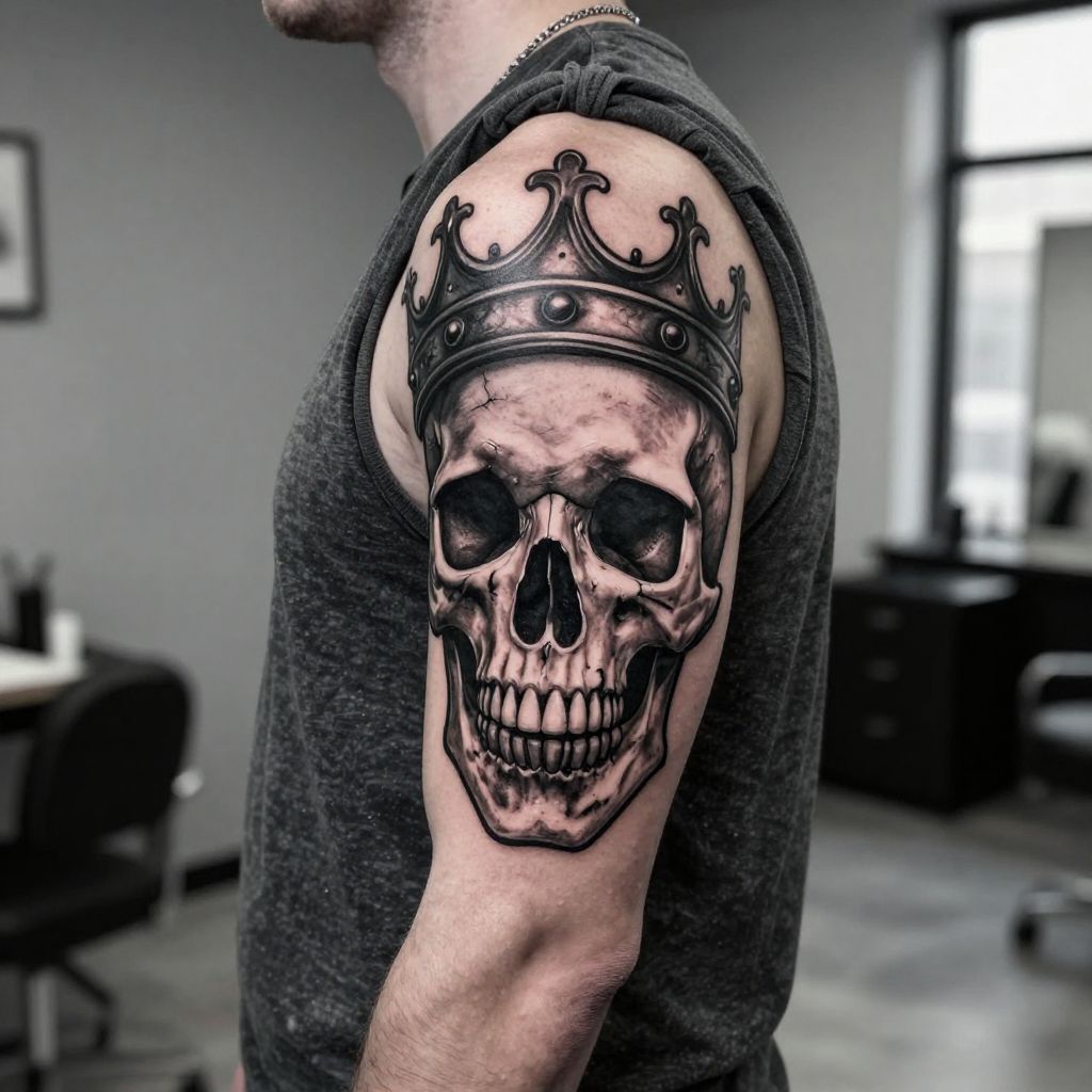 Ozzy Skull Crown Design tattoo idea