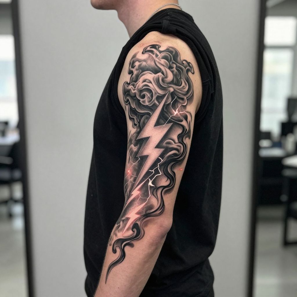 Ozzy with Smoke and Lightning tattoo idea