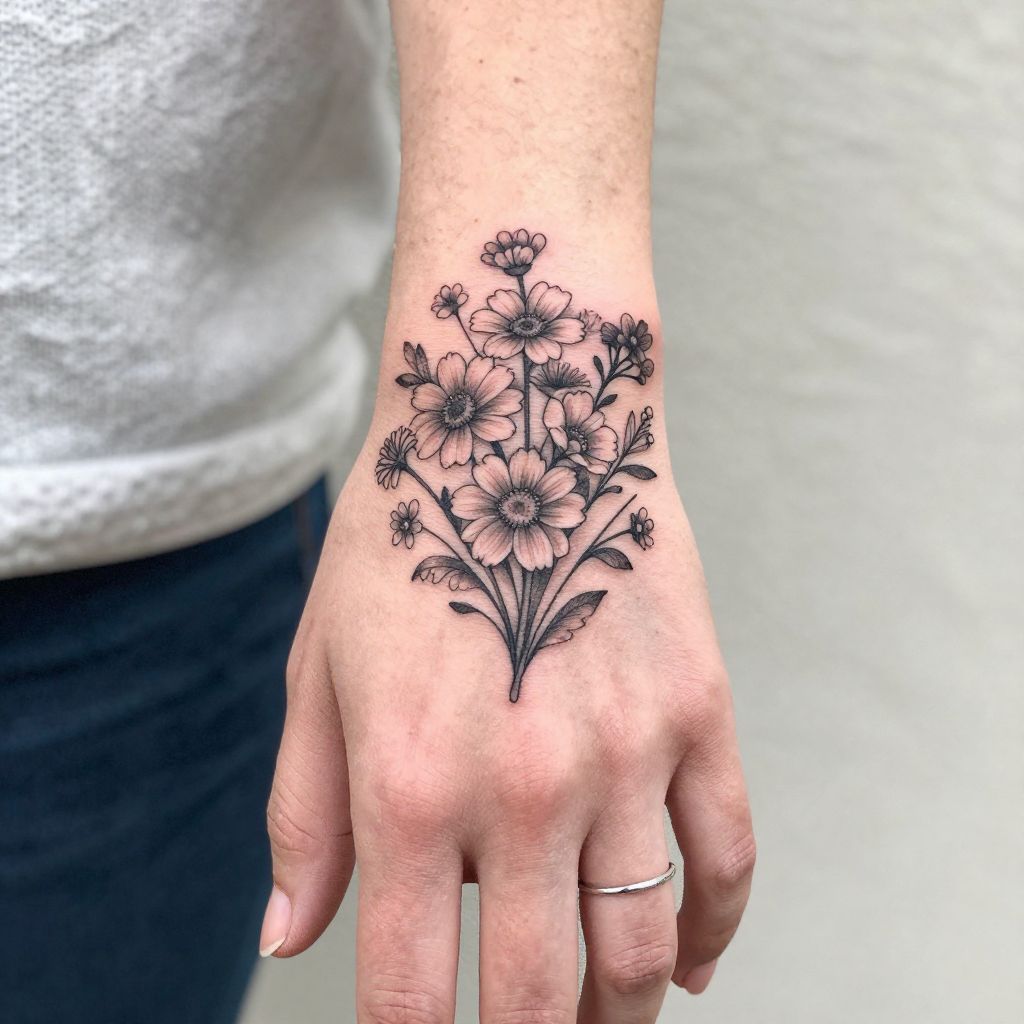 Floral Burst with Fine Detail