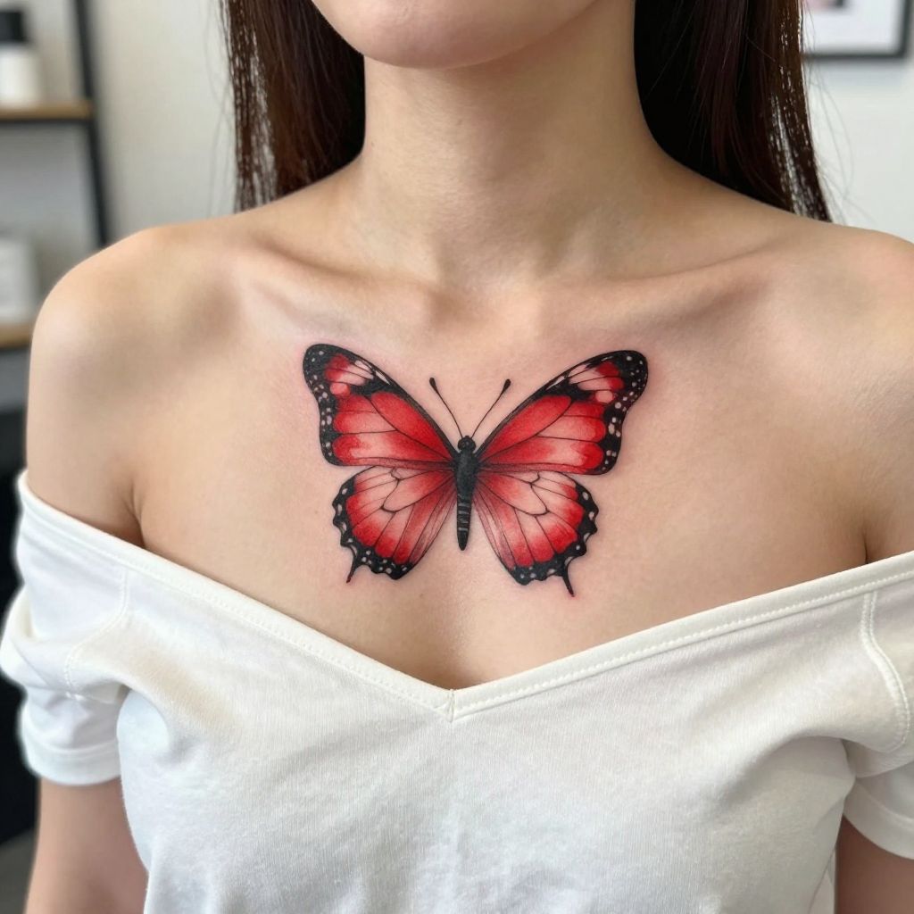 Red Butterfly tattoo idea