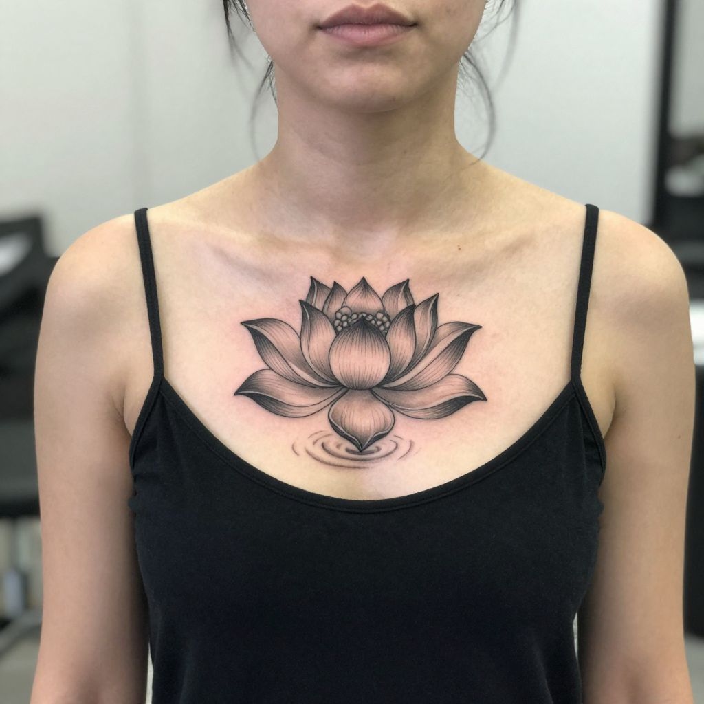 Lotus Bloom On Water resilience tattoo idea