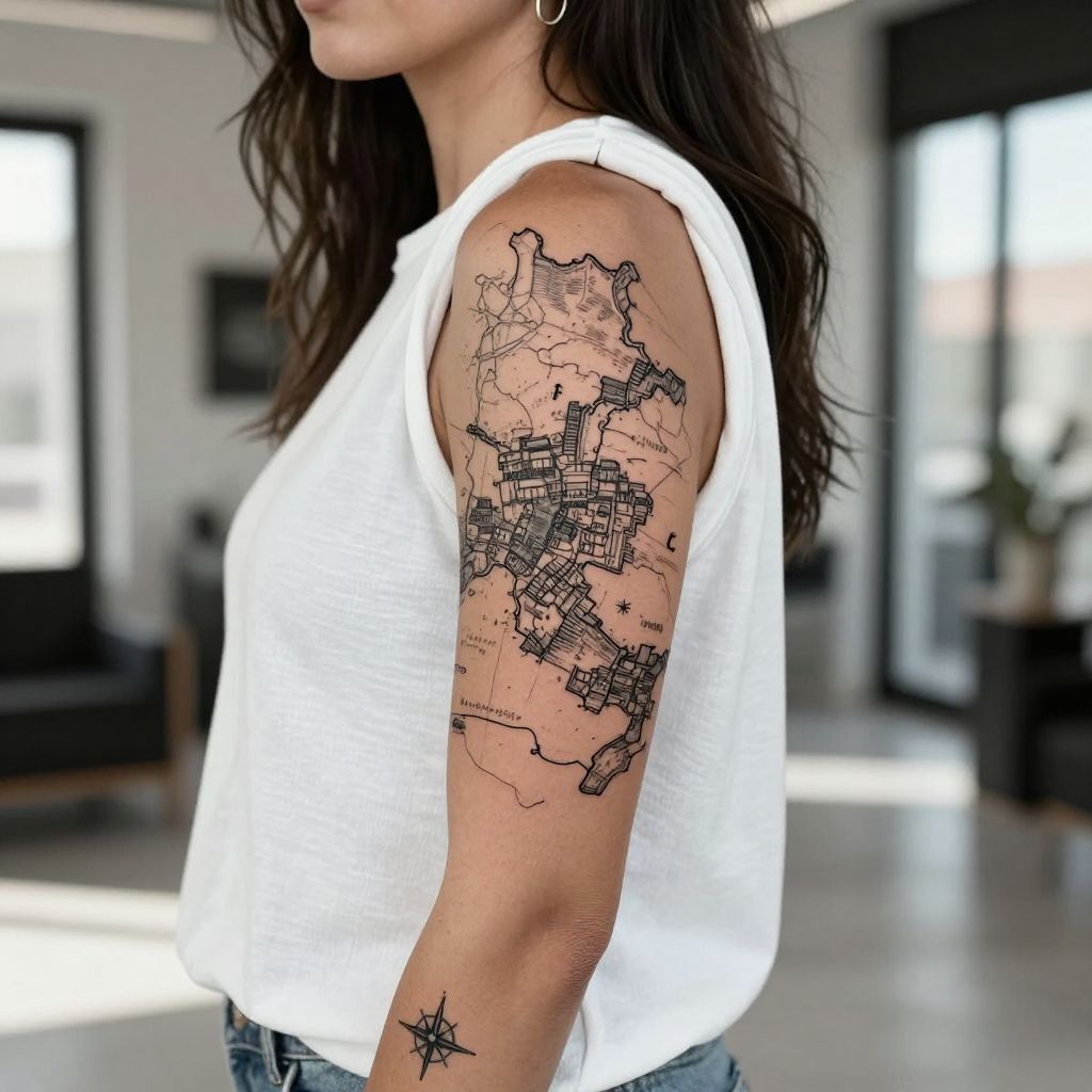 Roman map tattoo