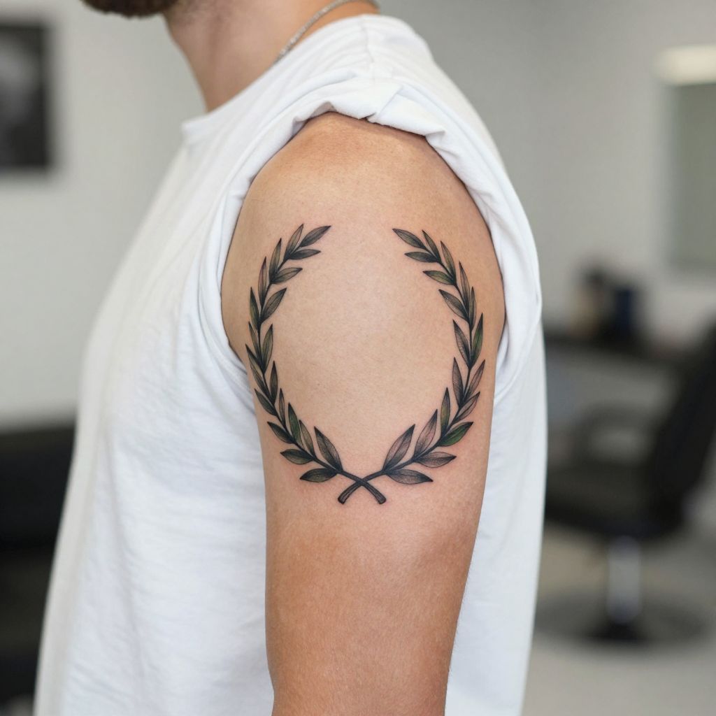 Roman laurel wreath tattoo