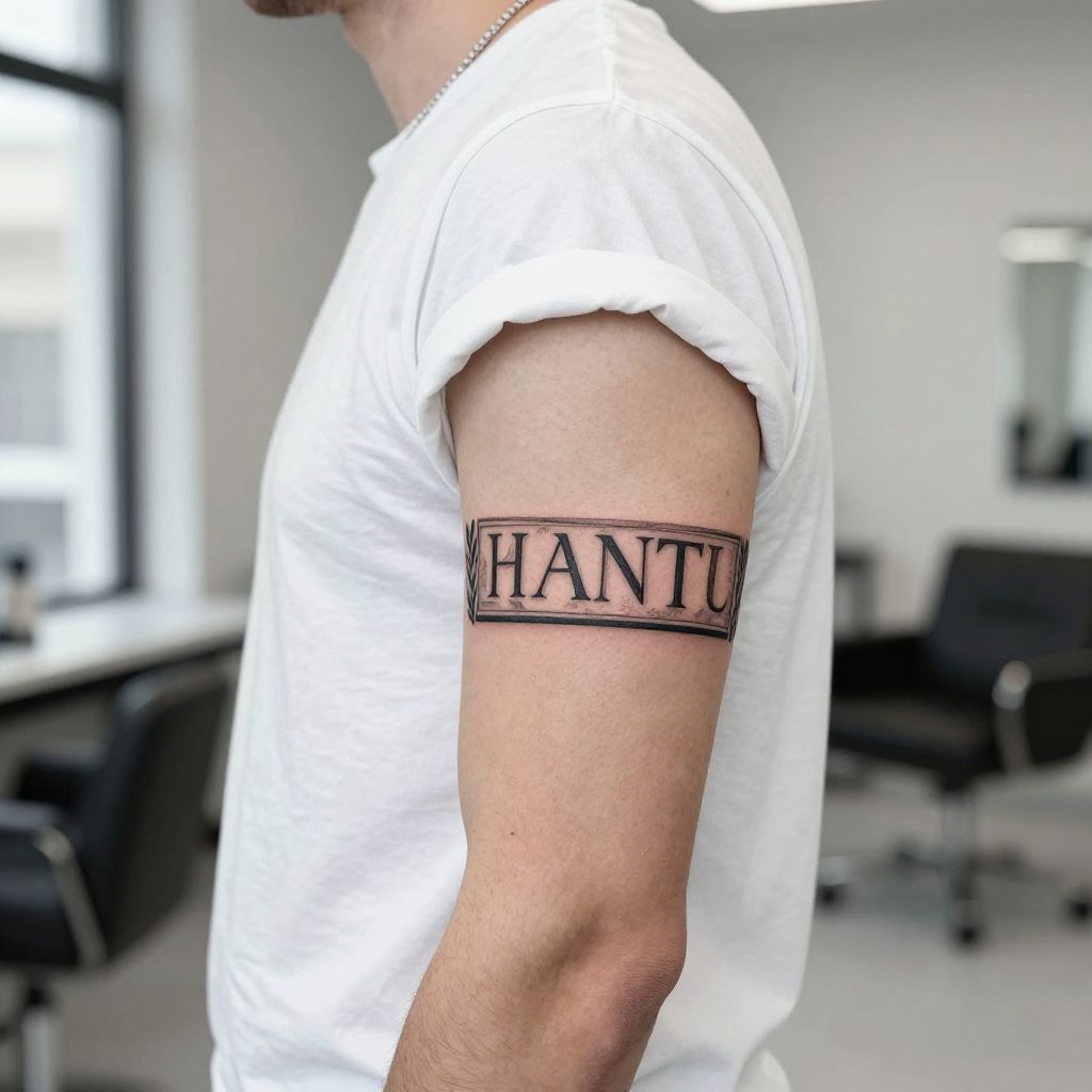 Roman inscription tattoo