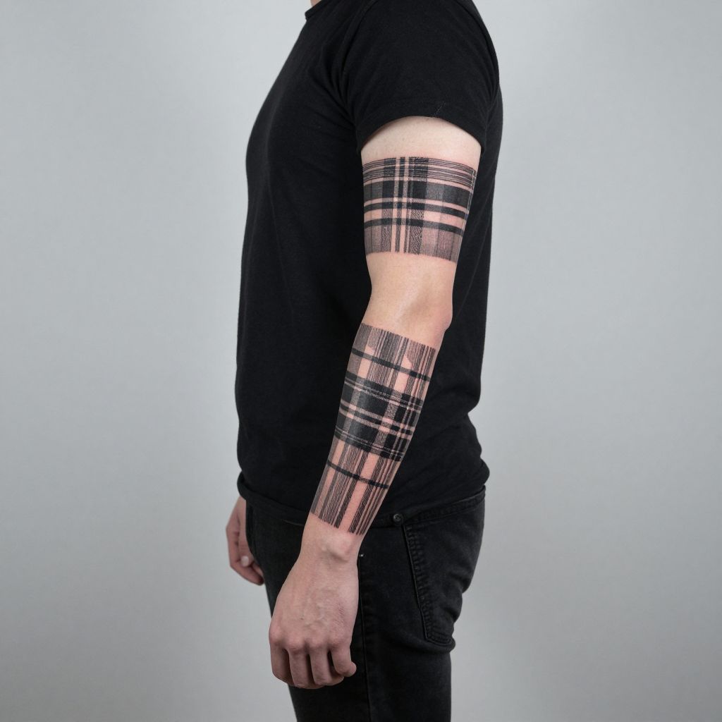 Tartan Sleeve Accent tattoo idea